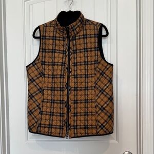 Chico's Black Quilted Vest with Tan Lining